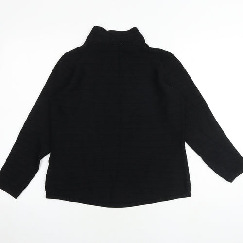 Marks and Spencer Womens Black High Neck Viscose Pullover Jumper Size 14