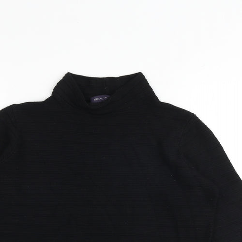 Marks and Spencer Womens Black High Neck Viscose Pullover Jumper Size 14