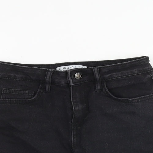 Denim & Co. Womens Black Cotton Boyfriend Shorts Size 6 L3 in Regular Zip