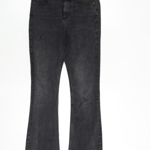 Denim & Co. Womens Grey Cotton Bootcut Jeans Size 6 L25 in Regular Zip - Frayed Hem