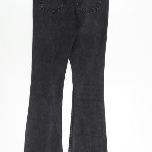 Denim & Co. Womens Grey Cotton Bootcut Jeans Size 6 L25 in Regular Zip - Frayed Hem
