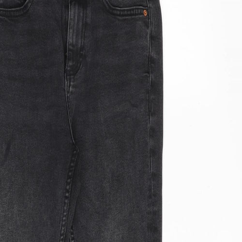 Denim & Co. Womens Grey Cotton Bootcut Jeans Size 6 L25 in Regular Zip - Frayed Hem