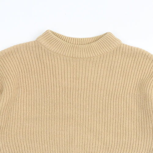 H&M Womens Brown Mock Neck Acrylic Pullover Jumper Size S