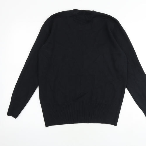 Mobaco Womens Black Round Neck 100% Cotton Pullover Jumper Size 4