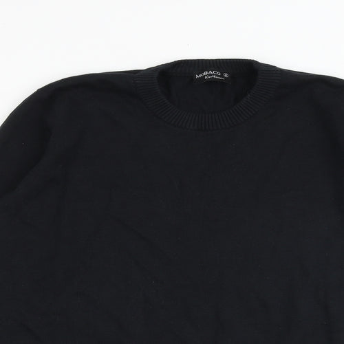 Mobaco Womens Black Round Neck 100% Cotton Pullover Jumper Size 4