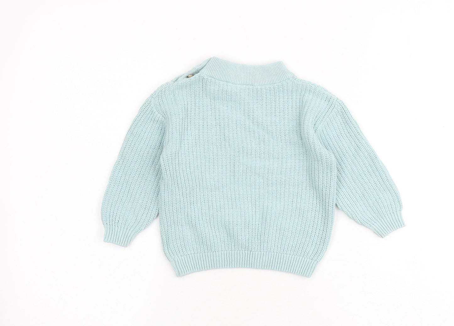 H&M Baby Blue Acrylic Pullover Jumper Size 9-12 Months Button