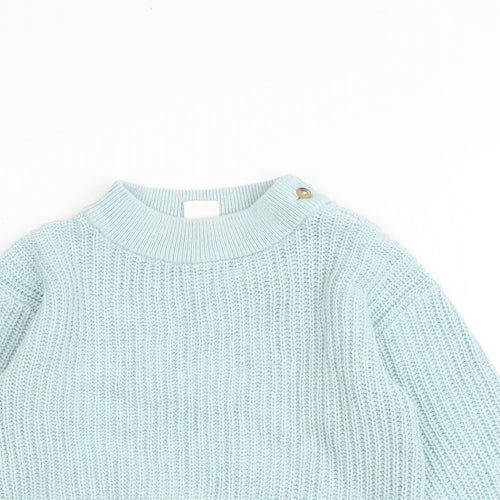 H&M Baby Blue Acrylic Pullover Jumper Size 9-12 Months Button