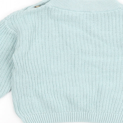 H&M Baby Blue Acrylic Pullover Jumper Size 9-12 Months Button