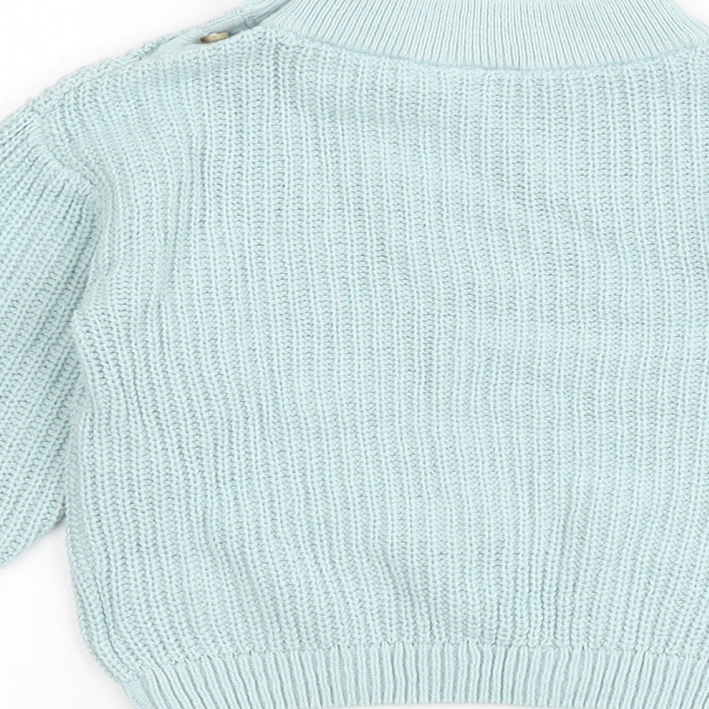 H&M Baby Blue Acrylic Pullover Jumper Size 9-12 Months Button