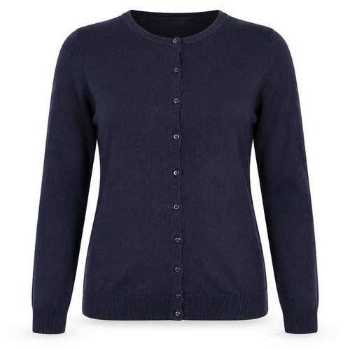 BHS Womens Blue Round Neck Acrylic Cardigan Jumper Size 10