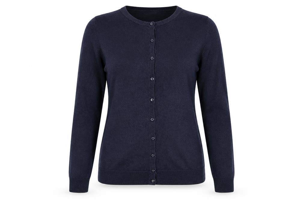 BHS Womens Blue Round Neck Acrylic Cardigan Jumper Size 10