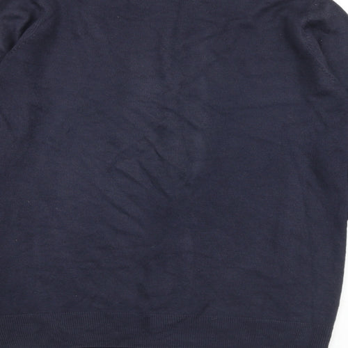 BHS Womens Blue Round Neck Acrylic Cardigan Jumper Size 10