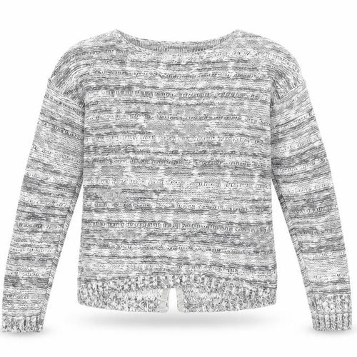 Marks and Spencer Girls Grey Round Neck Geometric Cotton Pullover Jumper Size 5-6 Years Pullover