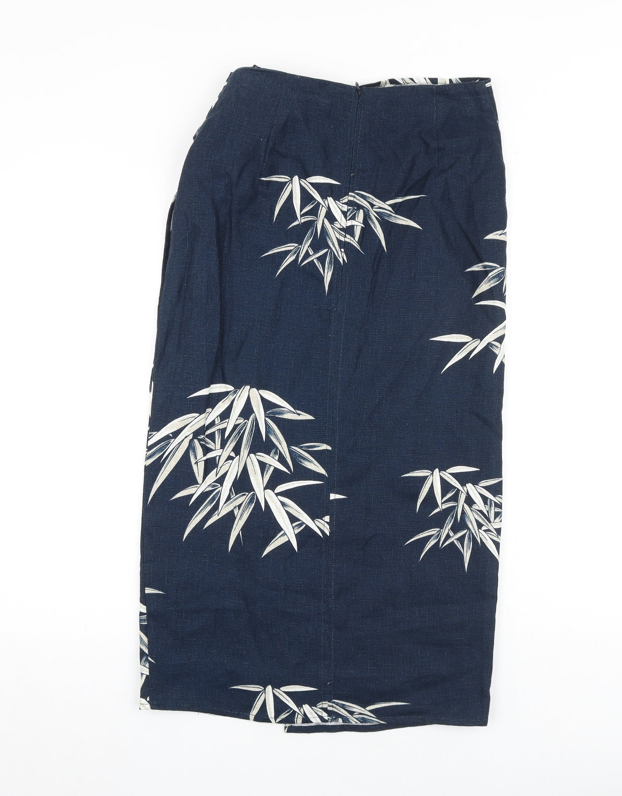 Autograph Womens Blue Geometric Flax Wrap Skirt Size 6 Tie