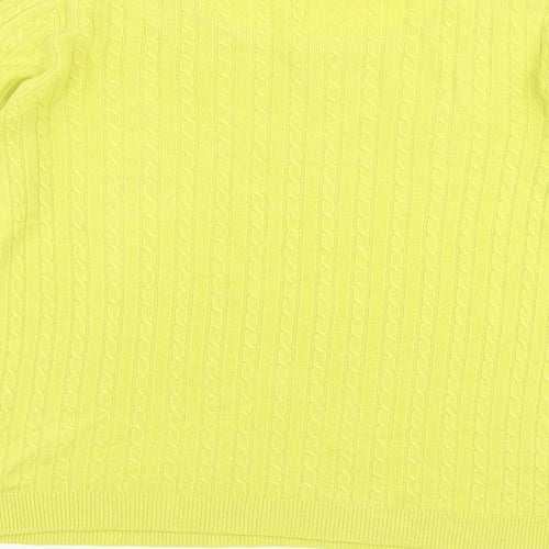 Bonmarché Womens Yellow Round Neck Acrylic Pullover Jumper Size 12