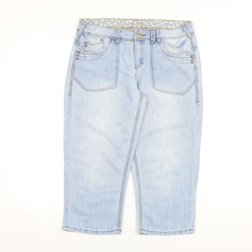 George Womens Blue Cotton Cropped Jeans Size 10 L20.5 in Regular Zip
