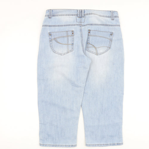 George Womens Blue Cotton Cropped Jeans Size 10 L20.5 in Regular Zip