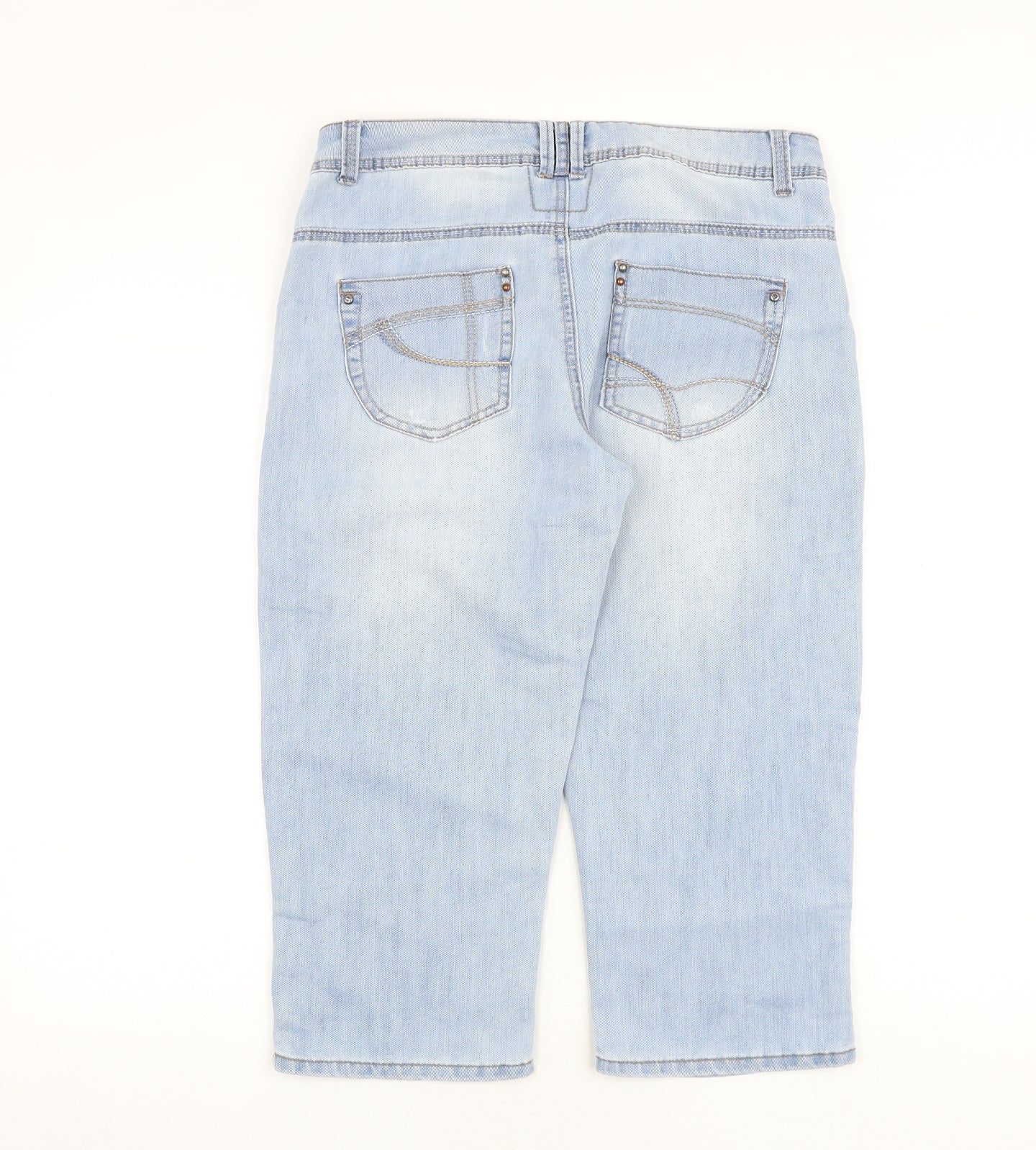 George Womens Blue Cotton Cropped Jeans Size 10 L20.5 in Regular Zip