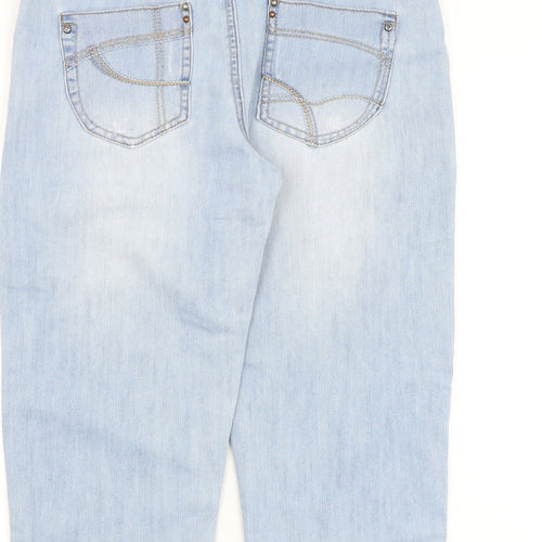 George Womens Blue Cotton Cropped Jeans Size 10 L20.5 in Regular Zip