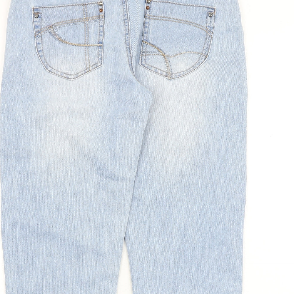 George Womens Blue Cotton Cropped Jeans Size 10 L20.5 in Regular Zip