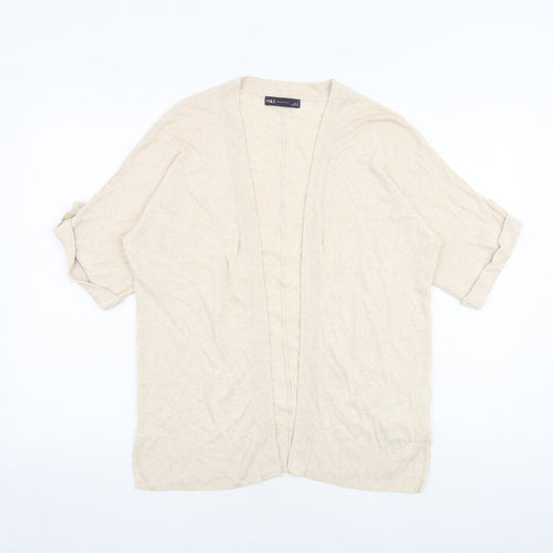 Marks and Spencer Womens Beige V-Neck Viscose Cardigan Jumper Size S