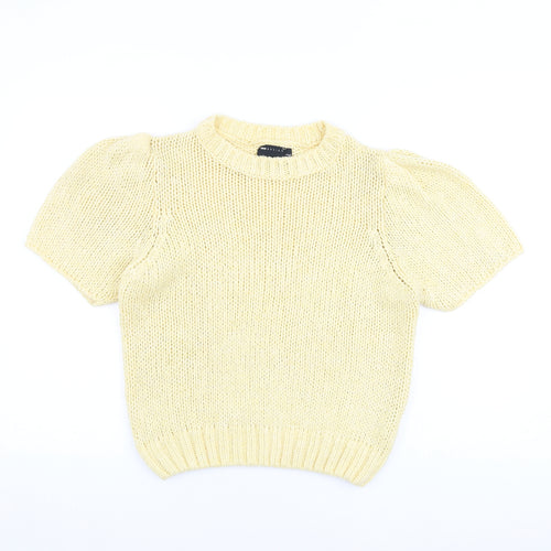 ASOS Womens Yellow Round Neck Polyester Pullover Jumper Size 8
