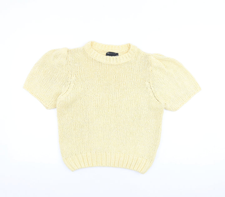 ASOS Womens Yellow Round Neck Polyester Pullover Jumper Size 8