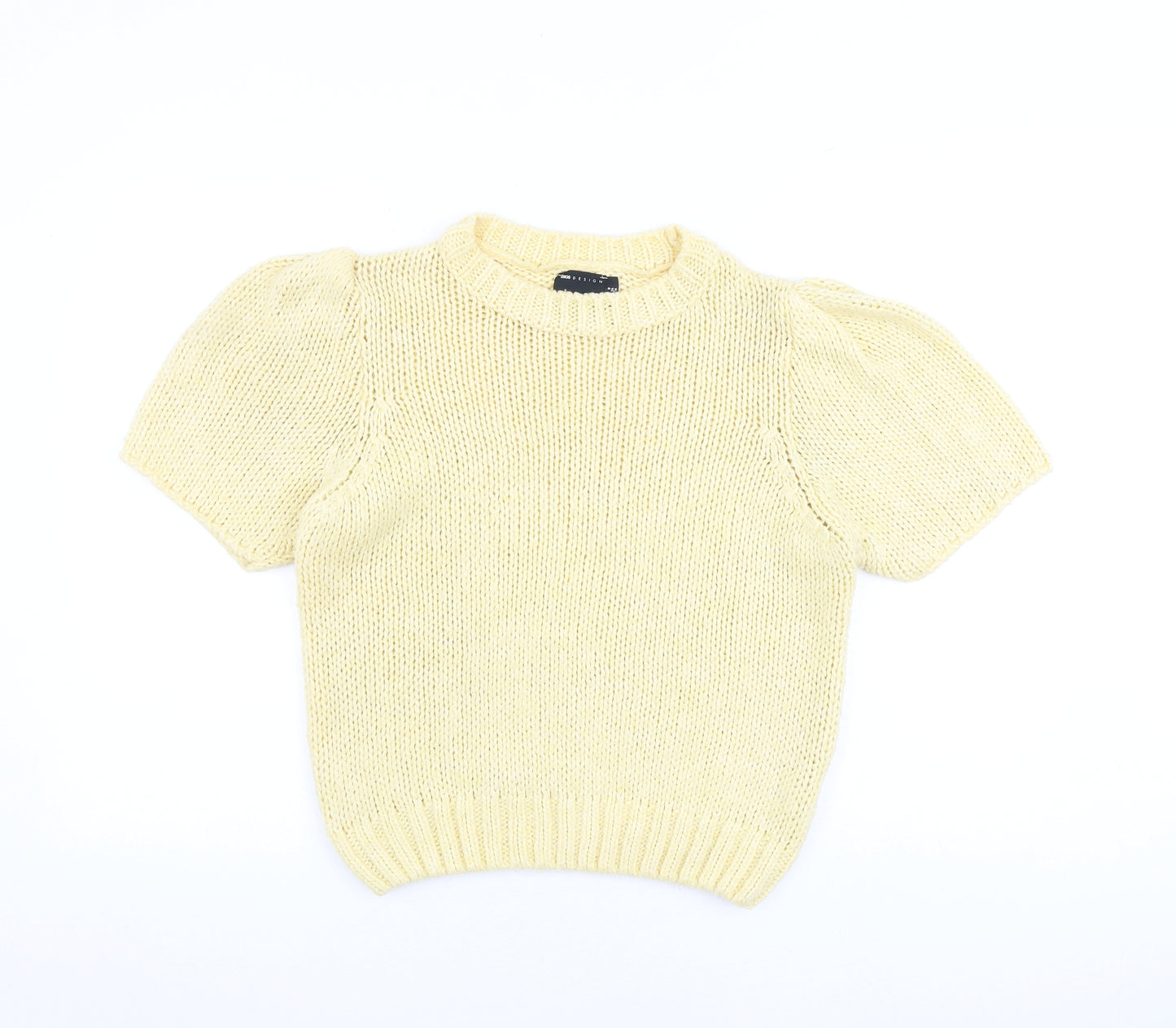 ASOS Womens Yellow Round Neck Polyester Pullover Jumper Size 8