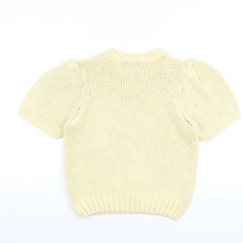 ASOS Womens Yellow Round Neck Polyester Pullover Jumper Size 8