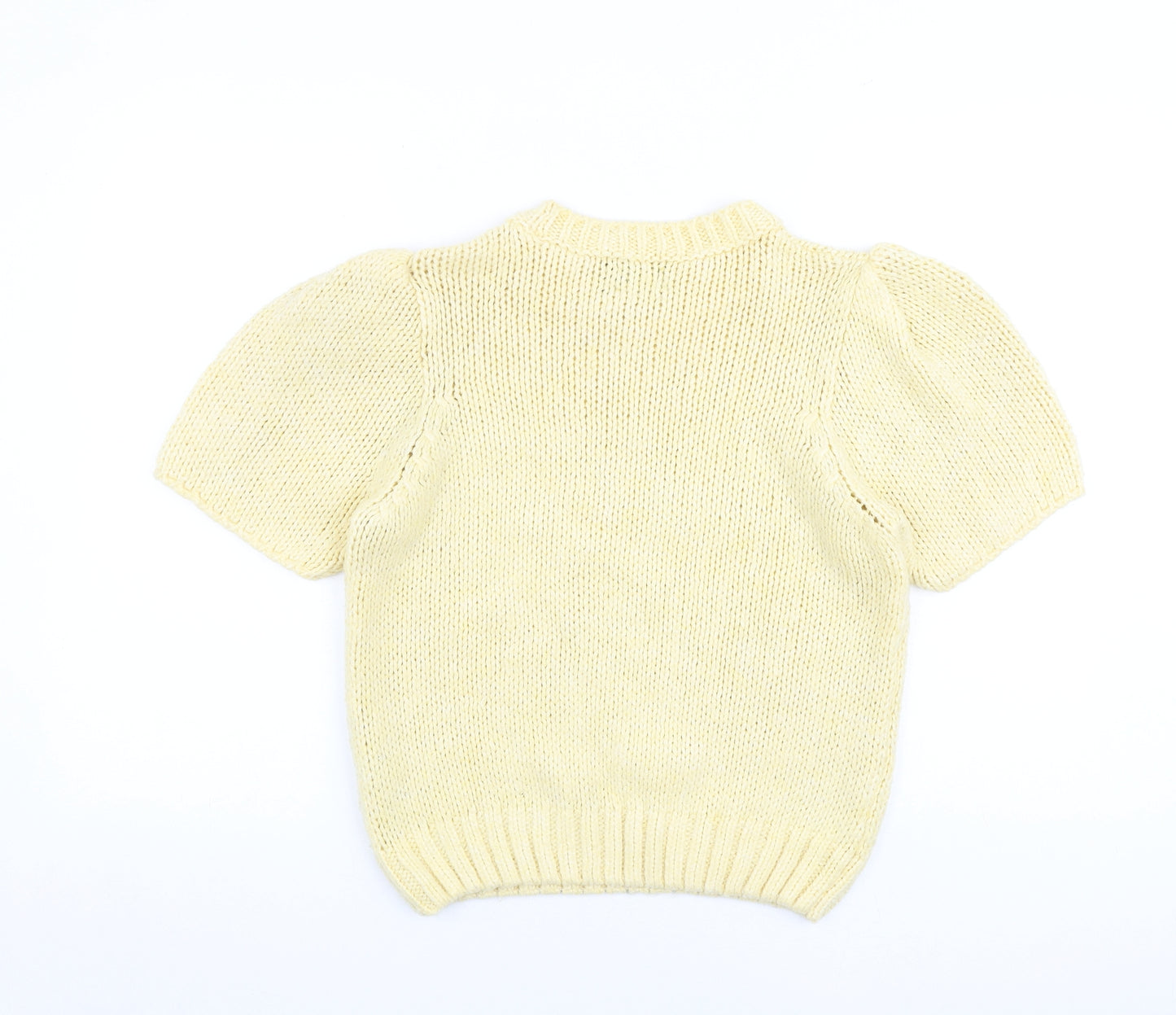 ASOS Womens Yellow Round Neck Polyester Pullover Jumper Size 8
