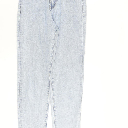 Stradivarius Womens Blue Cotton Tapered Jeans Size 8 L28 in Regular Zip