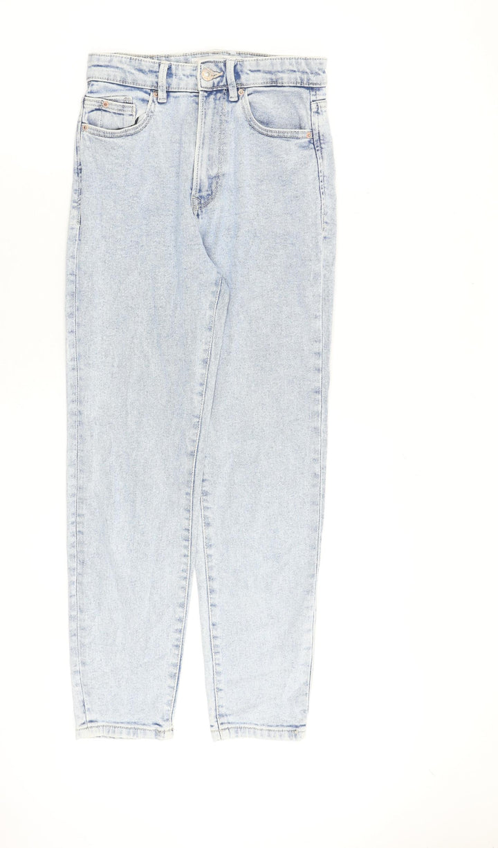 Stradivarius Womens Blue Cotton Tapered Jeans Size 8 L28 in Regular Zip
