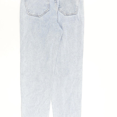 Stradivarius Womens Blue Cotton Tapered Jeans Size 8 L28 in Regular Zip