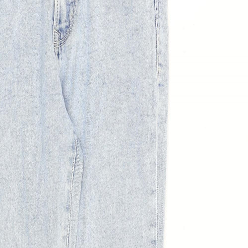 Stradivarius Womens Blue Cotton Tapered Jeans Size 8 L28 in Regular Zip