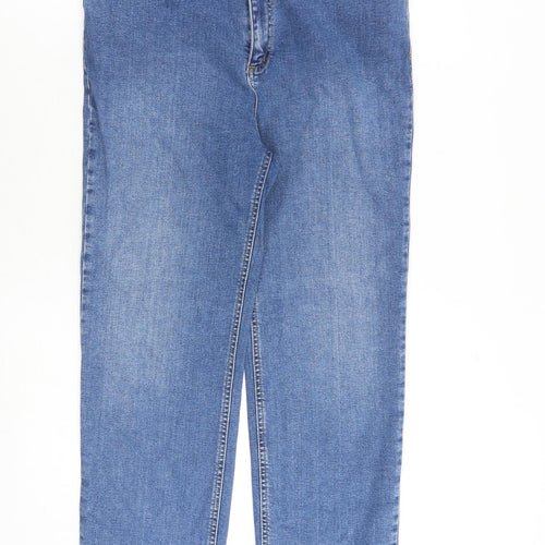 ASOS Womens Blue Cotton Straight Jeans Size 32 in L32 in Regular Zip