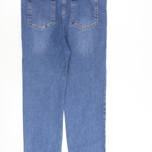 ASOS Womens Blue Cotton Straight Jeans Size 32 in L32 in Regular Zip