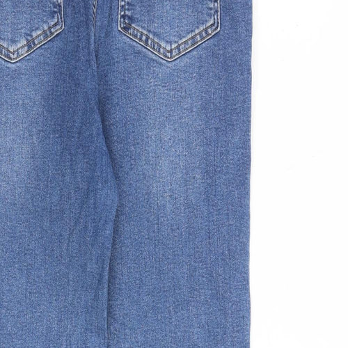 ASOS Womens Blue Cotton Straight Jeans Size 32 in L32 in Regular Zip