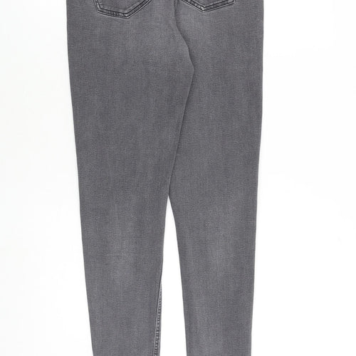 Marks and Spencer Womens Grey Cotton Skinny Jeans Size 10 L30 in Slim Zip