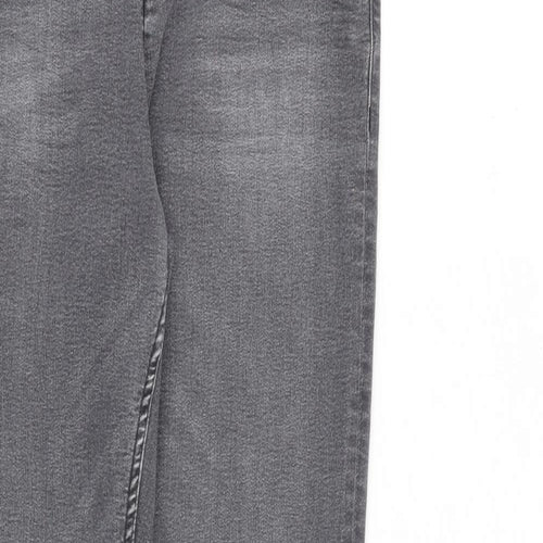 Marks and Spencer Womens Grey Cotton Skinny Jeans Size 10 L30 in Slim Zip