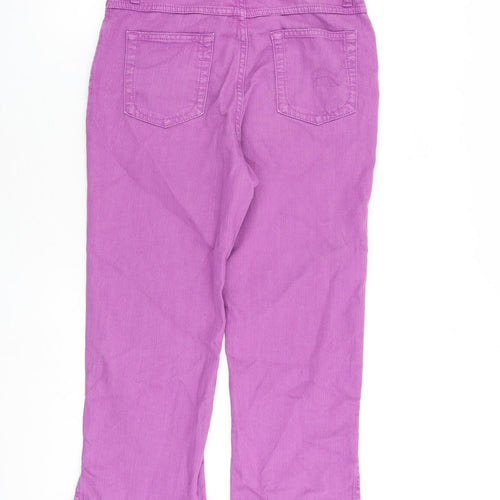 Per Una Womens Pink Cotton Cropped Jeans Size 10 L22 in Regular Zip
