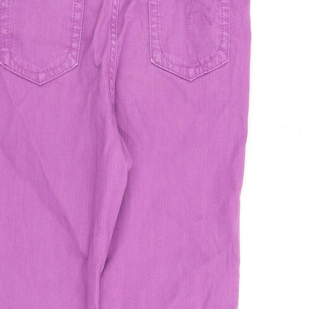 Per Una Womens Pink Cotton Cropped Jeans Size 10 L22 in Regular Zip