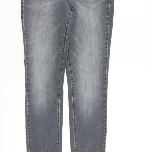 Atelier Gardeur Womens Grey Cotton Skinny Jeans Size 8 L31 in Slim Zip