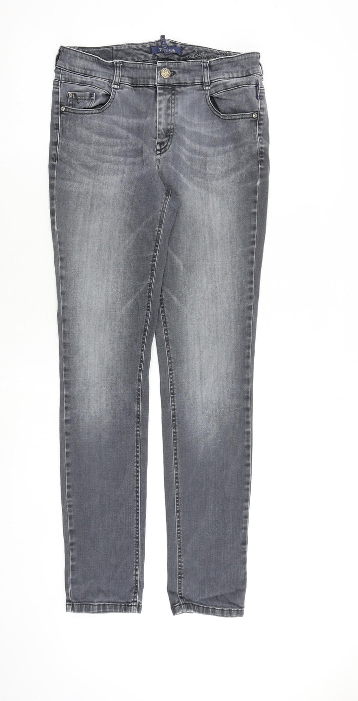Atelier Gardeur Womens Grey Cotton Skinny Jeans Size 8 L31 in Slim Zip