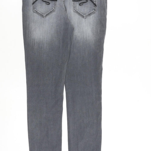 Atelier Gardeur Womens Grey Cotton Skinny Jeans Size 8 L31 in Slim Zip