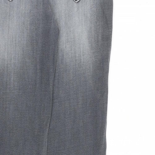 Atelier Gardeur Womens Grey Cotton Skinny Jeans Size 8 L31 in Slim Zip