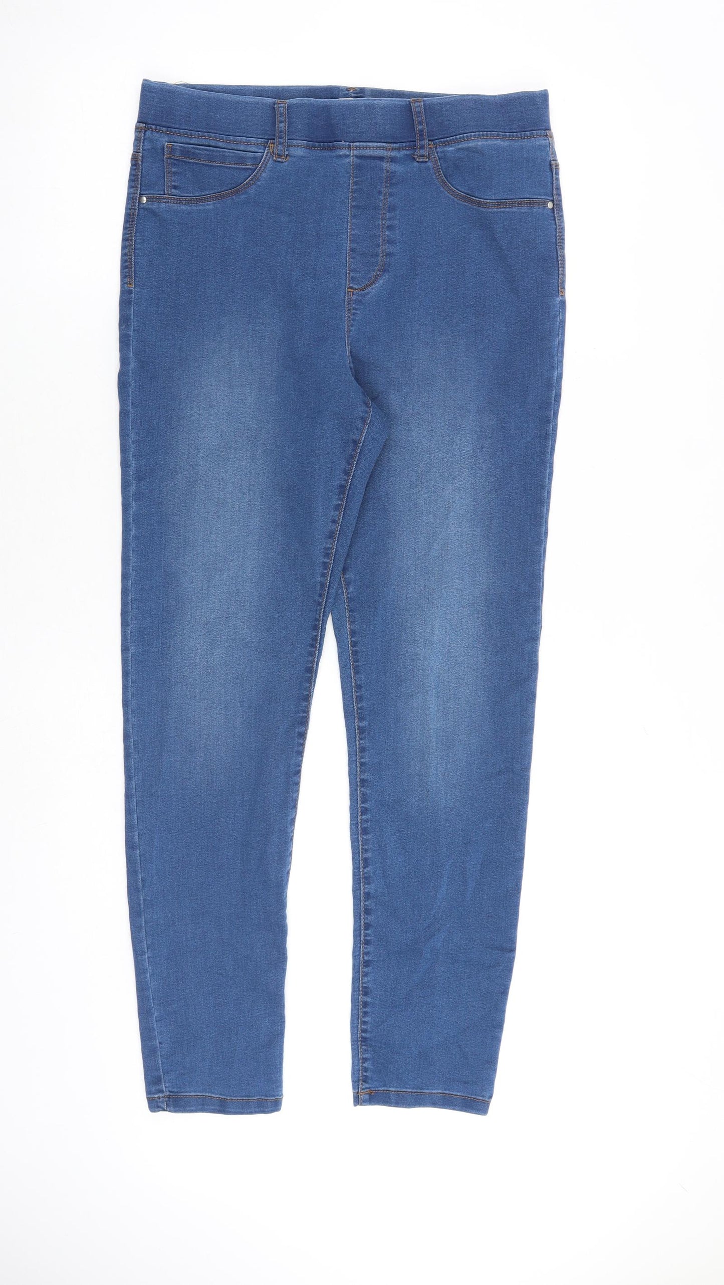 PEP&CO Womens Blue Cotton Jegging Jeans Size 14 L29 in Regular