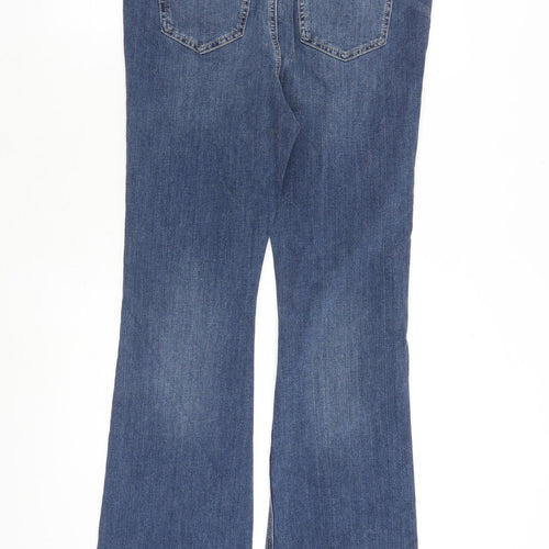 Per Una Womens Blue Cotton Bootcut Jeans Size 32 in L30 in Regular Zip