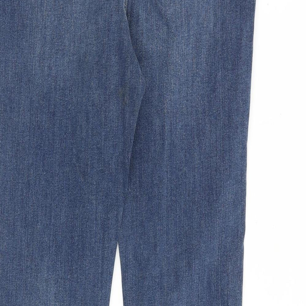 Per Una Womens Blue Cotton Bootcut Jeans Size 32 in L30 in Regular Zip
