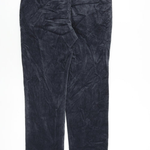 Marks and Spencer Mens Grey Cotton Chino Trousers Size 30 in L31 in Regular Zip