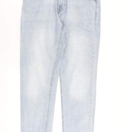 NEXT Mens Blue Cotton Straight Jeans Size 30 in L28 in Slim Zip